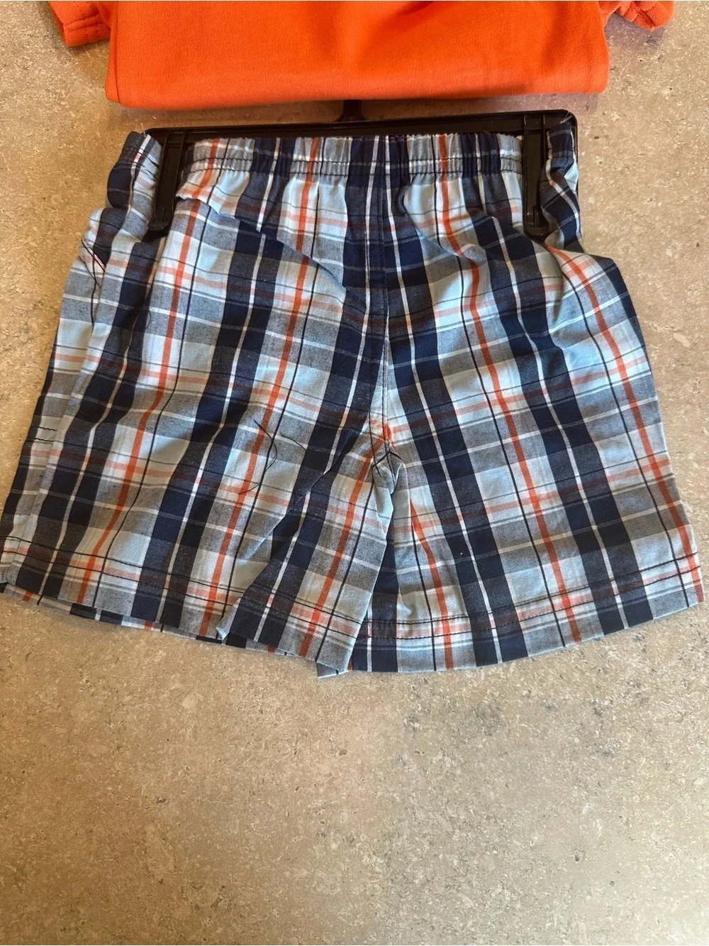 Carter's Orange Short-Sleeve Bodysuit with Plaid Truck Applique